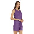 thumbnail image 2 of Bimba Solid Schiffli Top & Short Nightwear Set For Womens Casual 2 pcs Sexy Lounge Sleepwear Set, 2 of 7