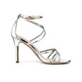 thumbnail image 3 of BLISSFUL STEP Women's Open Toe Strappy Straps Prom Stiletto Heels Sandals Silver 7, 3 of 8