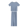 thumbnail image 5 of Hiiyo Little Girls Pajamas Soft Ribbed Short Sleeve T-Shirt Pants Loungewear, Sizes 1-15, 5 of 5