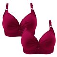 thumbnail image 2 of Timegard 2pc Bras for Women No Underwire Plus Size Adjustable Strap Ruched Comfort Everyday Bralette, 2 of 4