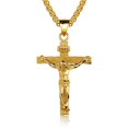 thumbnail image 1 of Mens Silver Stainless Steel Jesus Christ Crucifix Cross Pendant Necklace Chain, 1 of 6