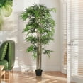 thumbnail image 3 of Outsunny 6FT Artificial Bamboo Tree in Pot with 1530 Leaves, Green, 3 of 10