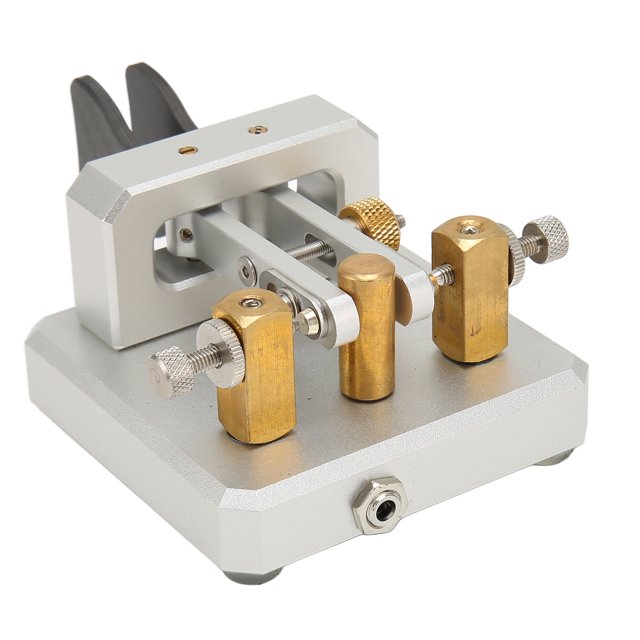 CW Key Automatic Morse, Morse Code Key Double Paddle, Morse Code Keyer Automatic Shortwave Portable CW Morse Telegraph Key for Camping Indoor
