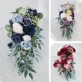 thumbnail image 2 of ziyahi Elegant Wedding Bouquets for Bride Waterfall Shape Handmade Decor Blue, 2 of 9