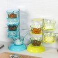 thumbnail image 4 of Boîtes de Bouteilles d'Assaisonnement de Cuisine Cadre en Plastique Support de Rangement Rotatif pour Condiments, 4 of 10