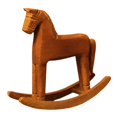 thumbnail image 4 of segolike Wooden Rocking Horse Decor Rustic Ornament for Bedroom Bookshelf Living Room, 4 of 9