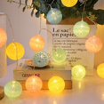 thumbnail image 4 of Light Ball Cotton Decoration String Light Hanging String Lamp for Party Wedding  3pcs Batteries  Flashing  Green, 4 of 10