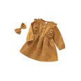 thumbnail image 2 of Kmbangi Baby Girl High-Waist Ruffle Buttons Princess Pleated Dress Headband, 2 of 9