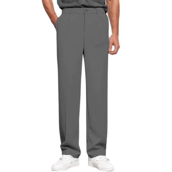 Men's Casual Pants Slim Fit Stretch Comfortable Dress Trousers Lightweight Business Formal Wear Straight Leg Classic Versatile Everyday