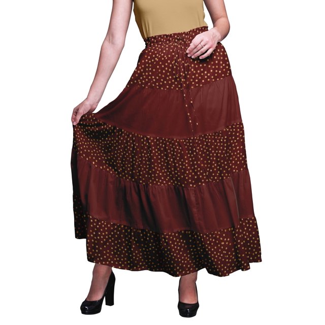 Bimba SkirtsForWomen Long Length Cotton Printed Maxi Boho Summer Skirt