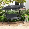 thumbnail image 1 of Costway Patio 3 Seats Canopy Swing Glider Hammock Steel Frame Cushioned Backyard Grey, 1 of 10