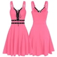 thumbnail image 2 of Heliisoer Plus Women Size Cool Solid Bandage Irregular Hem Sleeveless Camisole Mini, 2 of 6