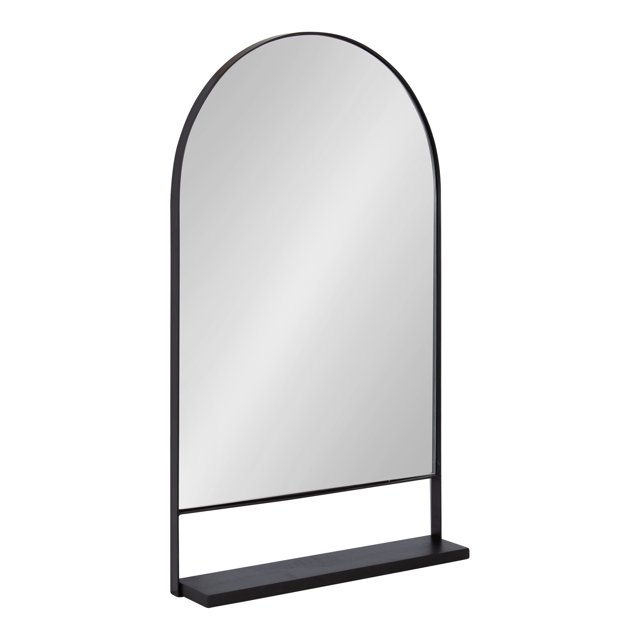 Kate and Laurel Chadwin Miroir Mural en Arche avec Tablette, Noir 20x34