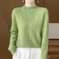thumbnail image 3 of Cameland Pull Tricoté Mode Femme Décontracté Col Semi-Haut Couleur Unie Base Ample, 3 of 3