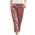 thumbnail image 1 of Liquidation d'Économies d'Été! PEZHADA Pantalon Harem Fuselé Lanterne Décontracté pour Femme Coupe Ample Style Lin Pantalon Cheville d'Été Ample avec Poche Rouge, 1 of 6