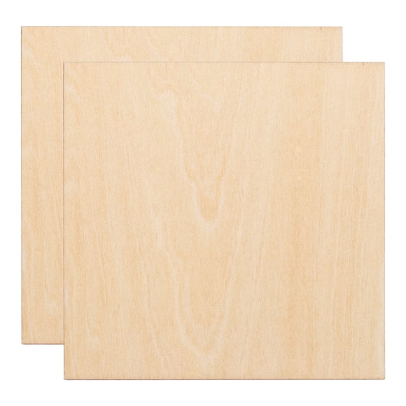 Uxcell 2pcs 3mm Basswood Plywood Sheets 4" x 4" x 1/8" Thin Unfinished Plywood Boards Craft Wood Sheet for Laser CNC Cutting Wood Engraving Burning Drawing Architecture DIY Projects