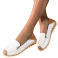 thumbnail image 2 of B91xZ Chaussures pour Femmes Largeur Grand Mocassins Plats à Enfiler, Blanc 7, 2 of 5