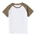 thumbnail image 2 of T-Shirt en Coton pour Enfants, Couleur Unie, Manches Courtes, Col Ras du Cou, Hauts Basiques pour Garçons et Filles Unisexes, 2 of 9