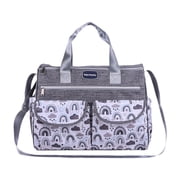 Lipstore Diaper Bag Tote Inner Zipper Pockets Travel Large Capacity Baby Changing Bag Gray S