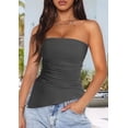 thumbnail image 4 of Womens Tube Top Summer Strapless Tops Gray S, 4 of 7