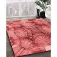 thumbnail image 3 of Ahgly Company Tapis Rond Lavable en Machine Intérieur Transitionnel Rouge, 8 Pieds Rond, 3 of 7