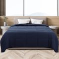 thumbnail image 2 of PiccoCasa Soft Lightweight Down Alternative Comforter, Navy Blue, Twin, 2 of 7