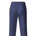 thumbnail image 1 of MAWCLOS Mens Trousers Drawstring Pants Solid Color Bottoms Fitted Home Elastic Waist Loungewear Navy Blue M, 1 of 3