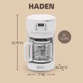 thumbnail image 4 of Haden Chelsea 10 Cup Digital Drip Coffee Maker with Glass Carafe, Ivory, 4 of 9