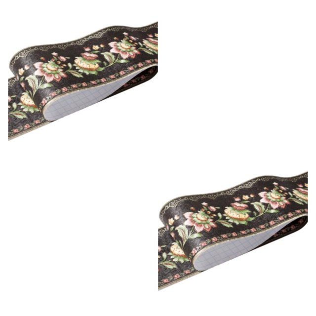 Youkk Stylish PVC Border Wall Corner Stick Super Strong Adhesive For Flat And Smooth balck lantern flowe 2Set