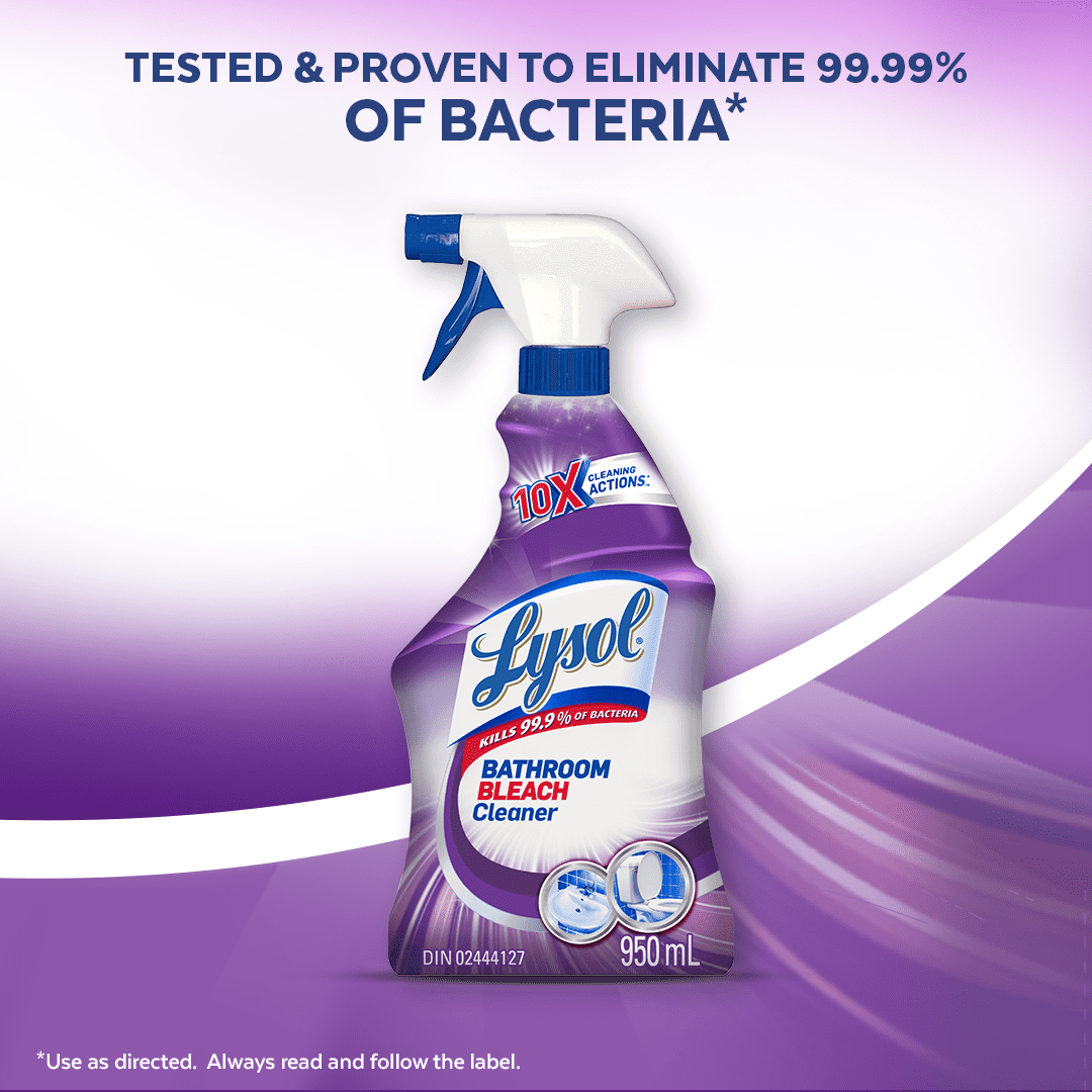 Lysol Bathroom Bleach Cleaner Spray, Kills Mold and Mildew, Kills 99.9% of Bacteria, 950 mL