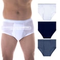 thumbnail image 1 of Wearever Men's Incontinence Underwear Open Fly Washable Briefs, Maximum Absorbency Assorted 3-Pack, 1 of 10