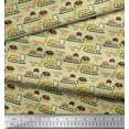 thumbnail image 2 of Soimoi Polyester Crepe Fabric Sleigh,Bread & Hot Dog Food Decor Fabric Printed Yard 42 Inch Wide, 2 of 3