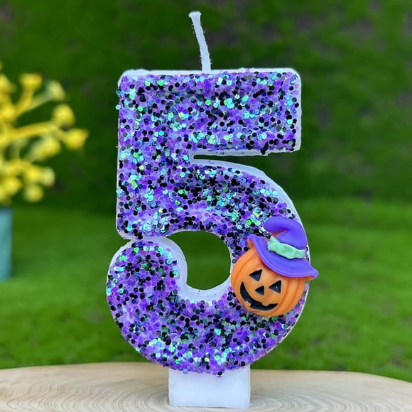 TopLLC Halloween Decorations Halloween Pumpkins Print Themed Birthday Candles Numbers Birthday Cake Topper For Boy Girl Halloween Pumpkins Birthday Decoration Halloween digital birthday candles