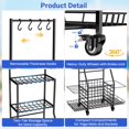 thumbnail image 4 of Sports Equipment Storage for Garage, Ball Rack Sports Organizer Multi Tier Rolling Ball Storage Cart Outdoor Organizer with Wheels for Toys, Sport Gear, 4 of 6