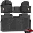 thumbnail image 1 of YITAMOTOR Floor Mats Compatible with 2015-2025 Ford F-150 Super Crew Cab with 1st Row Bench Seats, 1st & 2nd Row All Weather Protection, black,Bench seating, 1 of 4
