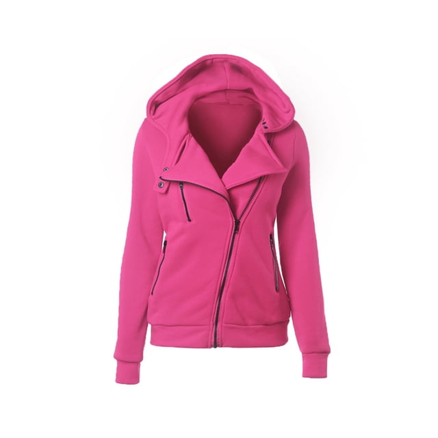 Tralilbee Nouveau Chandail à Capuche à Manches Longues à Fermeture Éclair pour Femme, Mode Automne et Hiver, Polyvalent, Multicolore, à Fermeture Éclair Diagonale, à Col en V, à Capuche pour Femme