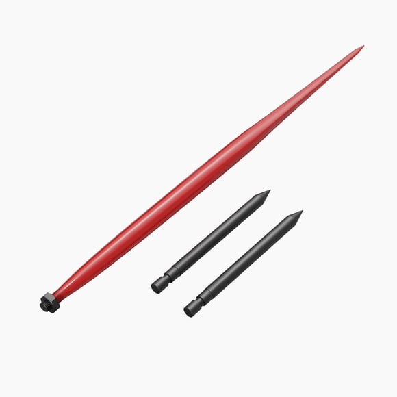 TROPOW 49" Hay Bale Spear – Heavy-Duty 4,500 lbs Capacity Quick-Attach Hay Spike with Stabilizer Spears, Hex Nut, for Tractors, Loaders & Agricultural Equipment