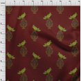 thumbnail image 3 of oneOone Polyester Lycra Fabric Leaves|Bird & Floral Block Print Fabric By Yard 56 Inch Wide, 3 of 4