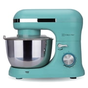 Culinary Chef 4.5 Liter 8 Speed Stand Mixer with Stainless Steel Bowl, 380 Watt Kitchen Mixer with Dough Hook, Beater, Whisk, Splash Cover, Planetary Mixing, Pulse Function, LED Light, Blue