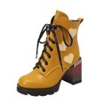 thumbnail image 2 of LSLJS High Bottines à Talons Hauts pour Femmes, Bottines à Talons Hauts Épaisses pour Femmes Heel à Plateforme à Lacets pour Étudiantes, Bottines et Bottillons pour Femmes, 2 of 6