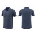 thumbnail image 3 of Men's Quick-Dry Golf Shirt for Outdoor & Gym - Solid Color Moisture-Wicking Short Sleeve Button-Up Activewear, 3 of 3