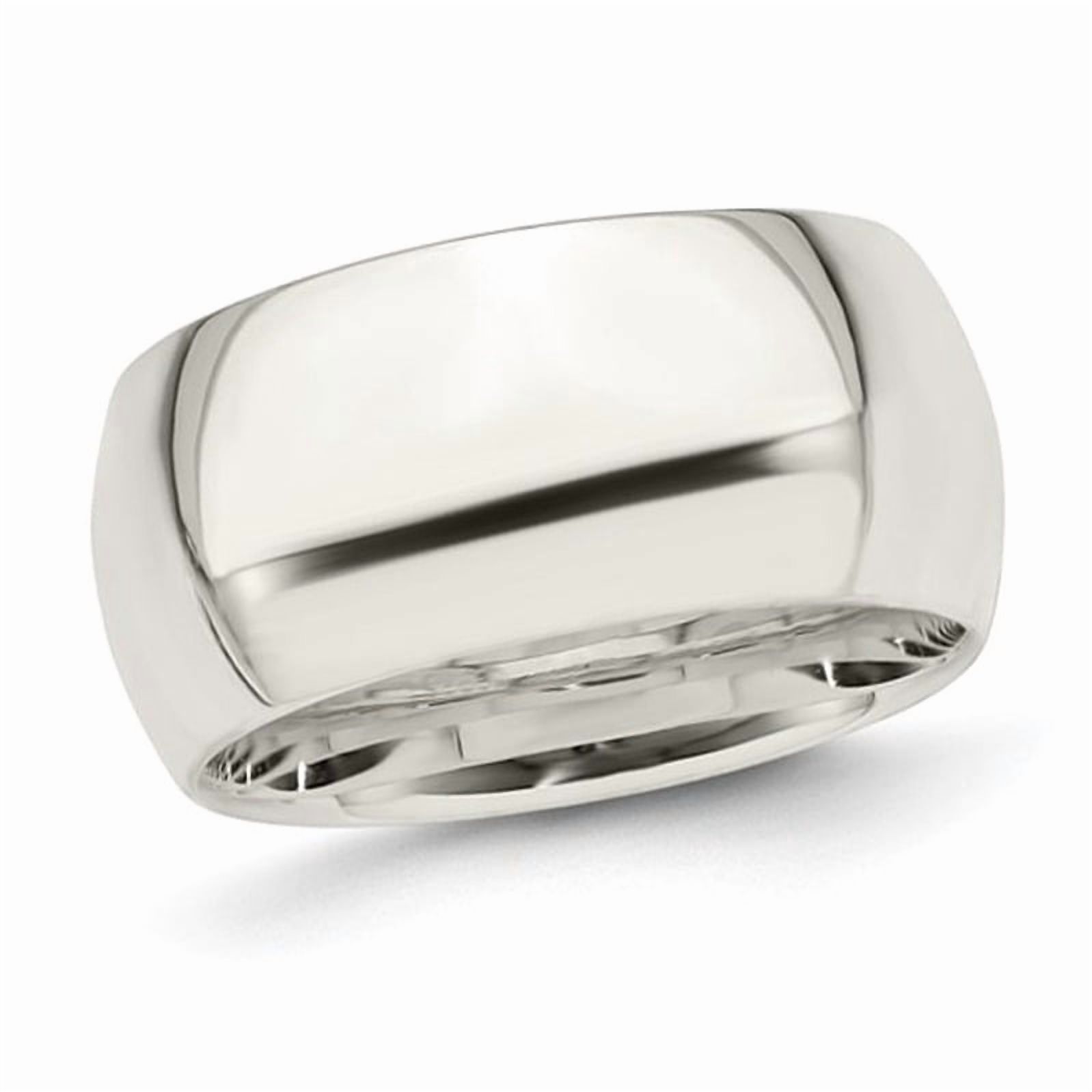 Mens Sterling Silver 10mm Comfort Fit Wedding Band Ring