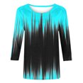 thumbnail image 5 of Hauts pour Femmes Décontractés Imprimés Col Rond Manches 3/4 T-Shirt Ample, Hauts Manches 3/4 pour Femmes, Hauts Décontractés pour Femmes, T-Shirts pour Femmes, 5 of 5