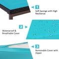thumbnail image 5 of Gymax Adjustable Rattan Chaise Lounge Chair - Set of 1, Turquoise, 5 of 5