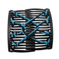 thumbnail image 2 of Women Stretchy Magic Hair Clip Double hair combs for long Slide Combs For Bun Updo Tools Blue, 2 of 6