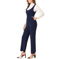 thumbnail image 4 of Unique Bargains Women's Casual Wide Leg Rompers Pockets Knit Overalls Jumpsuit, 4 of 6