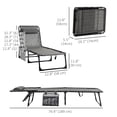 thumbnail image 3 of Outsunny Chaise Longue Pliante, Chaise de Bronzage Inclinable avec Dossier Réglable, 3 of 10