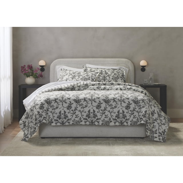 Better Homes & Gardens Floral Toile 3-Piece Printed Comforter Set, Adult Double/Queen