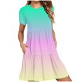 thumbnail image 2 of Amzcrzy Robes pour Femmes Robes Décontractées pour Femmes Robes d'Été Décontractées à Manches Courtes Robe T-Shirt à Étages Mini Robes avec Poches Robes Décontractées pour Femmes, 2 of 5