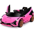 thumbnail image 1 of OLAKIDS 12V Licensed Lamborghini Sian Kids Ride On Car with Parent Remote Control, Spring Suspension, MP3 Player, Electric Toy Roadster Carbon Fiber Textured for Toddler, 1 of 9